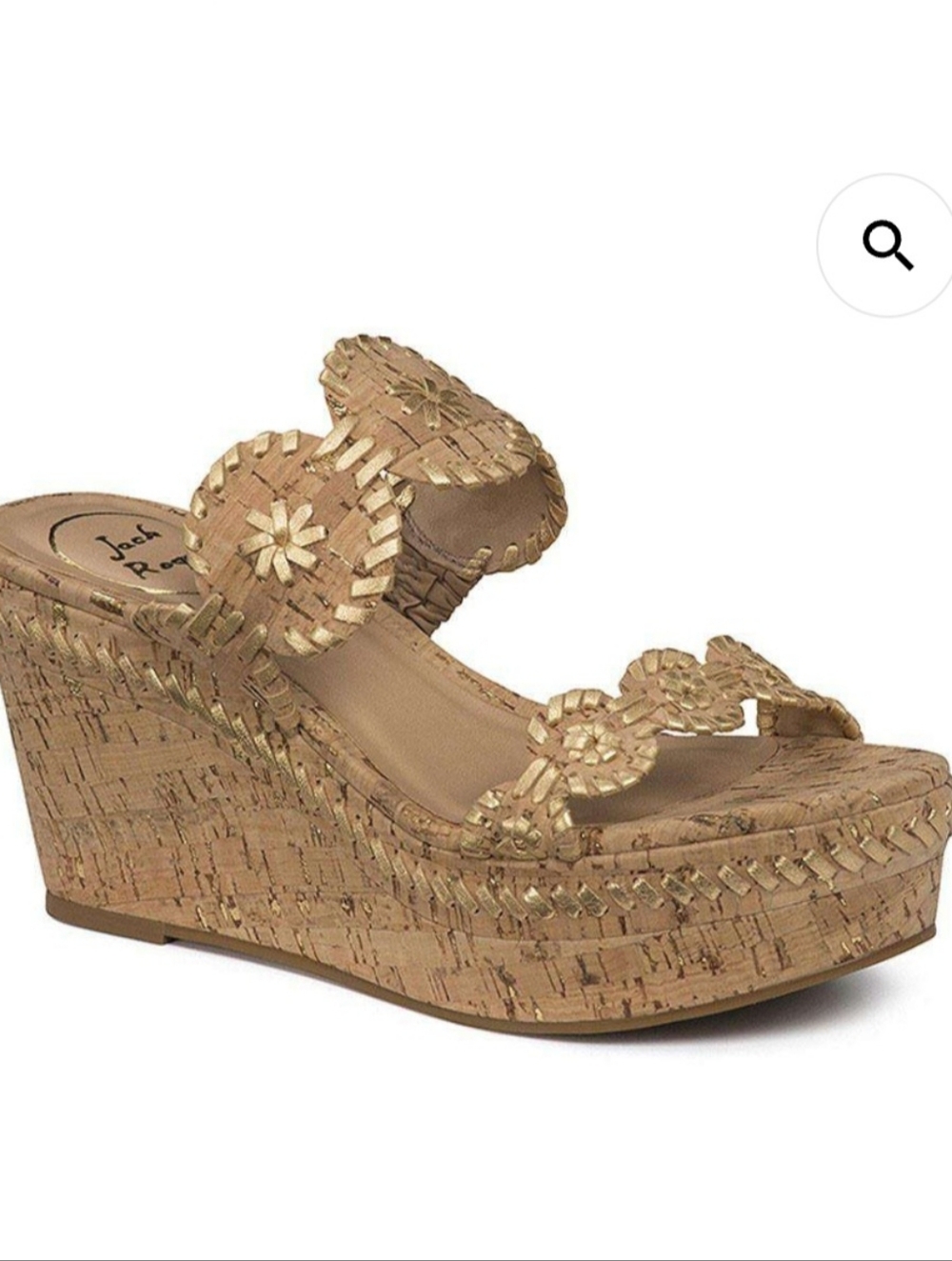 Jack Rogers Leigh Wedge Sandal In Gokd Fleck Size 8